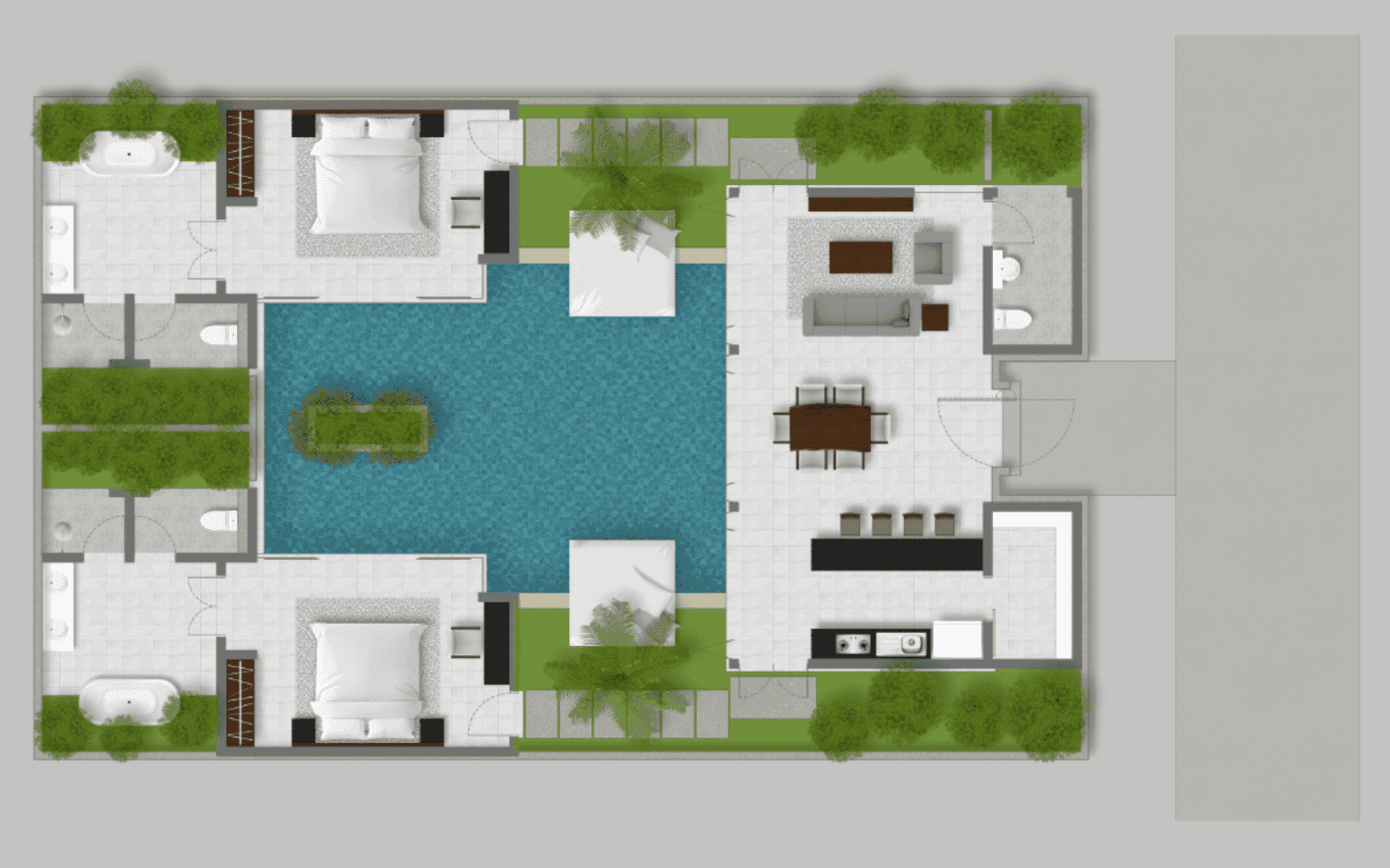 2 Bedroom Villa floor plan