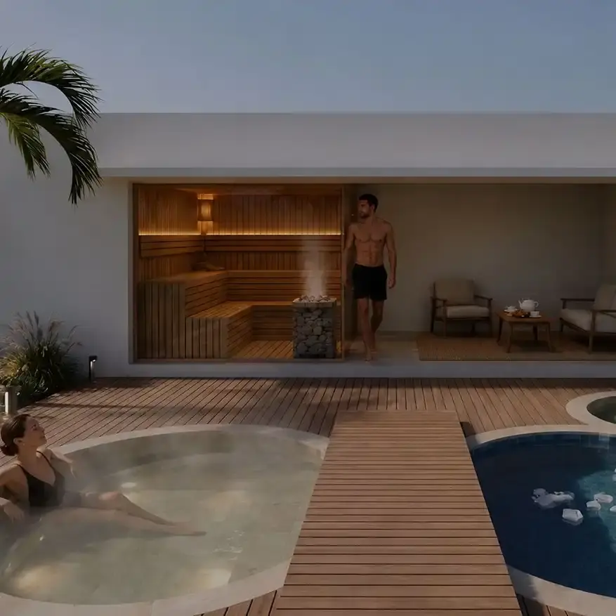 Sauna and recovery facilities at Pronoia