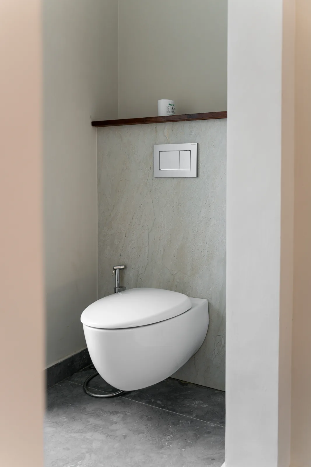 Private toilet area in the two-bedroom villa bathroom